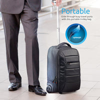 Promate BizPak-TR Heavy Duty Trolley Bag 15.6 inch Laptop Black-Angle