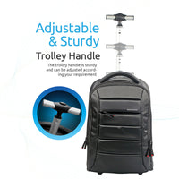 Promate BizPak-TR Heavy Duty Trolley Bag 15.6 inch Laptop Black-Open