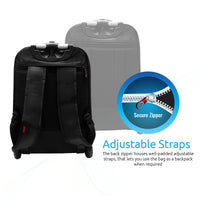 Promate BizPak-TR Heavy Duty Trolley Bag 15.6 inch Laptop Black-Compartments
