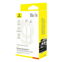 Baseus Dynamic Cable Type-C to Type-C 100W 1m White | كيبل بيسوس ديناميك C-C 100 واط 1 متر أبيض