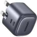 شاحن يو جرين GaN 45 واط منفذين USB-C شحن سريع | UGREEN USB-C+USB-C 45W PD GaN Tech Charger