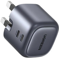 شاحن يو جرين GaN 45 واط منفذين USB-C شحن سريع | UGREEN USB-C+USB-C 45W PD GaN Tech Charger