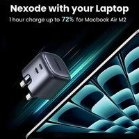 شاحن يو جرين GaN 45 واط منفذين USB-C شحن سريع | UGREEN USB-C+USB-C 45W PD GaN Tech Charger