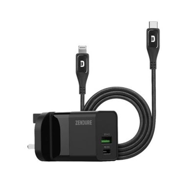 Şarjêra Dîwêr a Zendure Bundle 30W MFi û Kabloya Ji Type-C ber bi Lightning ve