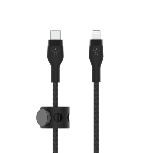 كيبل بيلكن BoostCharge Pro Flex تايب سي الى لايتننغ بطول 1 متر | Belkin BoostCharge Pro Flex USB-C Braided Silicone Cable with Lightning Connector