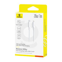 Baseus Silky Cable C-iP 20W 1m White - كابل بيسوس الحريري لآيفون