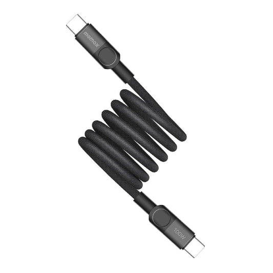 كيبل موماكس ماج لنك المغناطيسي تايب سي الى تايب سي بقدرة شحن سريع 100 واط وطول 1 متر | Momax Mag.Link 100W Magnetic USB‑C to USB‑C Cable, 1 m