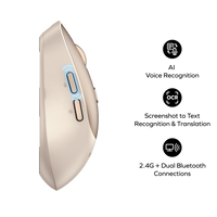 Momax 1-Folio MS02L2 AI Wireless Mouse Desert Titanium - Side