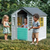 دولو بيت لعب للأطفال - رمادي وتركوازي 3311 | Dolu Kids Playhouse – Grey & Aqua