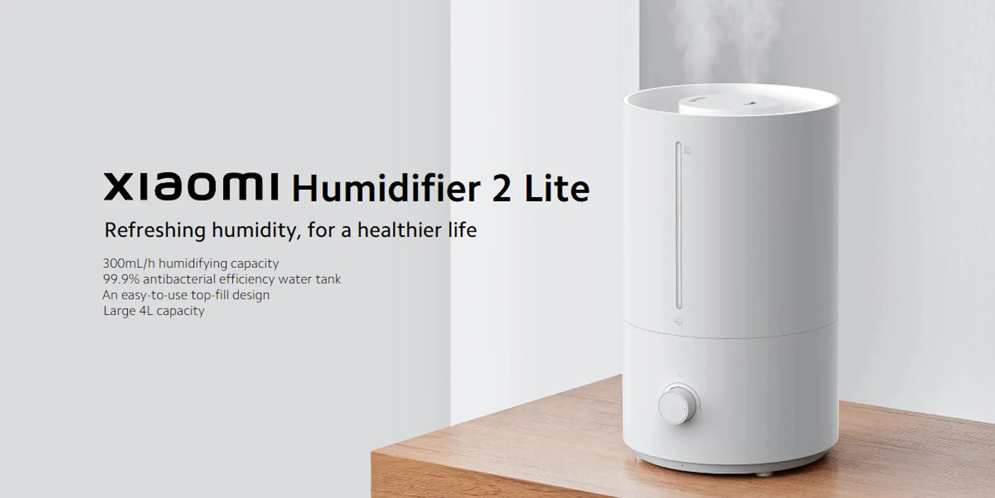 Xiaomi Humidifier 2 Lite EU – Nemkera Hewayê ya Smart 4L bi Dengê Kêm
