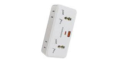 محول بورودو بليكس العالمي 1500W مع 6 مقابس AC ومنافذ USB-C وUSB-A - أبيض | Porodo Plex 1500W Universal Adapter with Multiple USB & AC Outlets White