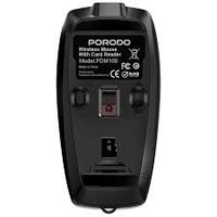 ماوس بورودو لاسلكي 1600DPI بلوتوث 5.1 بنقرة صامتة وقارئ بطاقات مدمج - أسود | Porodo 1600DPI Wireless Mouse with Card Reader Black