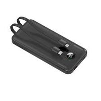 باور بانك بورودو 10000mAh بكيبلات مدمجة وشاشة رقمية وشحن سريع 22.5W - أسود | Porodo 10000mAh Power Bank with Integrated Cable Black