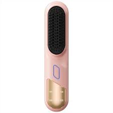 مشط بورودو لفرد الشعر اللاسلكي بأسنان سيراميك وبطارية 4000mAh و4 مستويات حرارة - وردي | Porodo Cordless Straightening Comb Pink