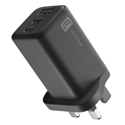 Şarjêra Dîwêr a Cellularline 100W CL GaN Nano – Sê Porta - Şarjêra Sê Porta 100W