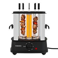 شواية كباب كهربائية بورودو Lifestyle Grilljet دوارة 900W 10 أسياخ مع مؤقت - أسود | Porodo Lifestyle Grilljet Electric Rotisserie Kebab Grill 900W 10 Skewers Black