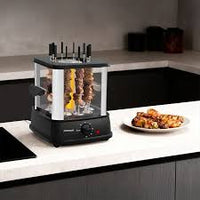 شواية كباب كهربائية بورودو Lifestyle Grilljet دوارة 900W 10 أسياخ مع مؤقت - أسود | Porodo Lifestyle Grilljet Electric Rotisserie Kebab Grill 900W 10 Skewers Black