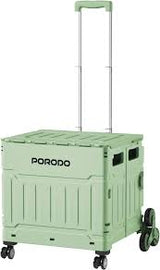 عربة بورودو Lifestyle القابلة للطي 75 لتر 8 عجلات مقبض فولاذي - أخضر | Porodo Lifestyle Collapsible Wagon Cart 75L 8 Wheels Green