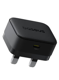 Baseus Palm Charger 1C 20W UK Black with Cable C→iP 1m | شاحن بيسوس بالم 20 واط مع كابل 1 متر
