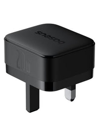 Baseus Palm Charger 1C 20W UK Black with Cable C→iP 1m | شاحن بيسوس بالم 20 واط مع كابل 1 متر