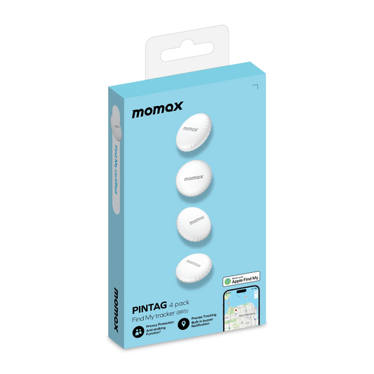 متعقب موماكس PinTag فايند ماي تراكر (حزمة من 4 قطع, ابيض) | Momax PinTag Find My Tracker (4-Pack - White)