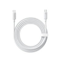 كيبل شحن سريع Baseus USB-C إلى USB-C بقدرة 100 واط طول 2 متر – أبيض | Baseus USB-C to USB-C 100W Fast Charging Cable 2m - Moon White
