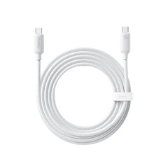 كيبل شحن سريع Baseus USB-C إلى USB-C بقدرة 100 واط طول 2 متر – أبيض | Baseus USB-C to USB-C 100W Fast Charging Cable 2m - Moon White