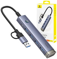 Baseus UltraJoy 4-Port HUB AIR Space Grey - هاب بيسوس الترا جوي 4 منافذ اير رمادي