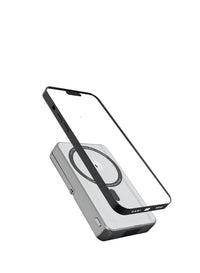 Green Lion Mirror Bank MagSafe Power Bank 10000mAh 20W PD 15W Wireless – Silver | باور بانك جرين لايون ميرور بانك MagSafe 10000ماه 20 وات فضي
