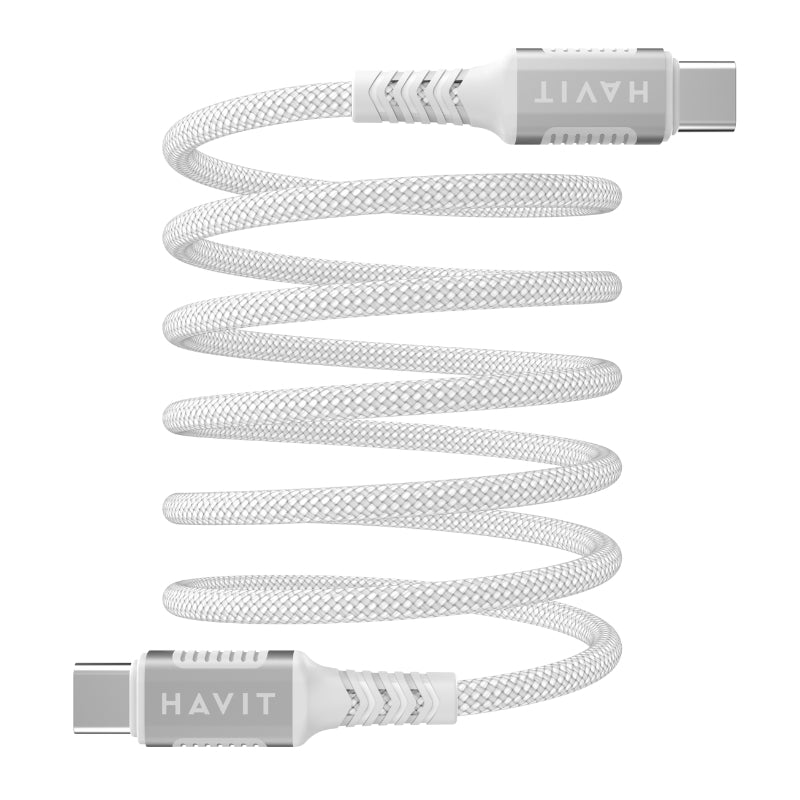 كيبل هافيت CB6297 المغناطيسي من تايب سي الى تايب سي بقدرة شحن 60 واط  وبطول 1 متر | Havit CB6297 Magnetic USB-C to USB-C Cable PD 60W Fast Charging 1m