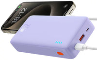 Baseus Airpow Power Bank 20000mAh 20W Purple with Cable - بطارية بيسوس إيربو المحمولة 20000 مللي أمبير 20 واط بنفسجي مع كابل