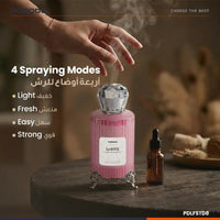 ناشر عطر بورودو لاروسي برأس ألماسي وخزان 120 مل و4 أوضاع رش وتغطية 9م³ وشحن USB-C - وردي | Porodo La Rossi Diamond Head Aroma Diffuser Pink