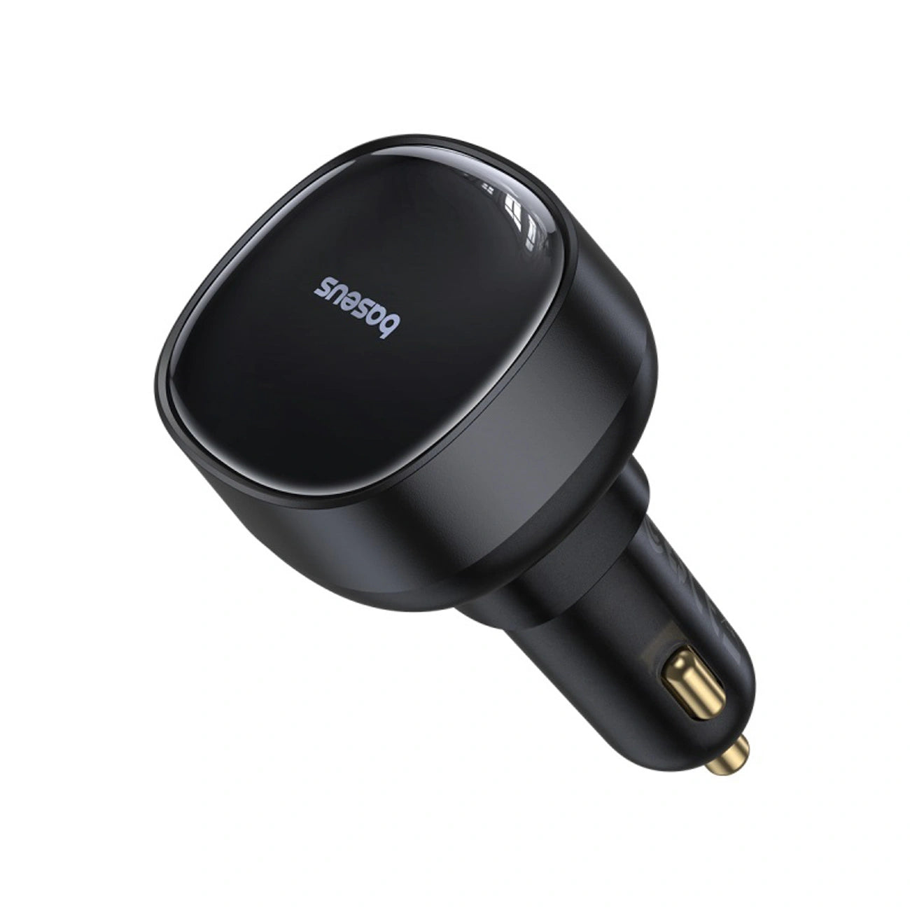 Baseus Enjoyment Pro 55W USB-A Car Charger with Retractable Lightning Cable - Black | شاحن سيارة بيسوس 55 واط مع كابل لايتننج قابل للسحب - أسود
