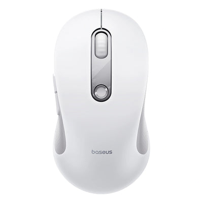 Baseus F02 Ergonomic Wireless Mouse USB 2.4GHz - White - ماوس لاسلكي مريح أبيض
