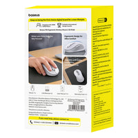 Baseus F02 Ergonomic Wireless Mouse USB 2.4GHz - White - ماوس لاسلكي مريح أبيض