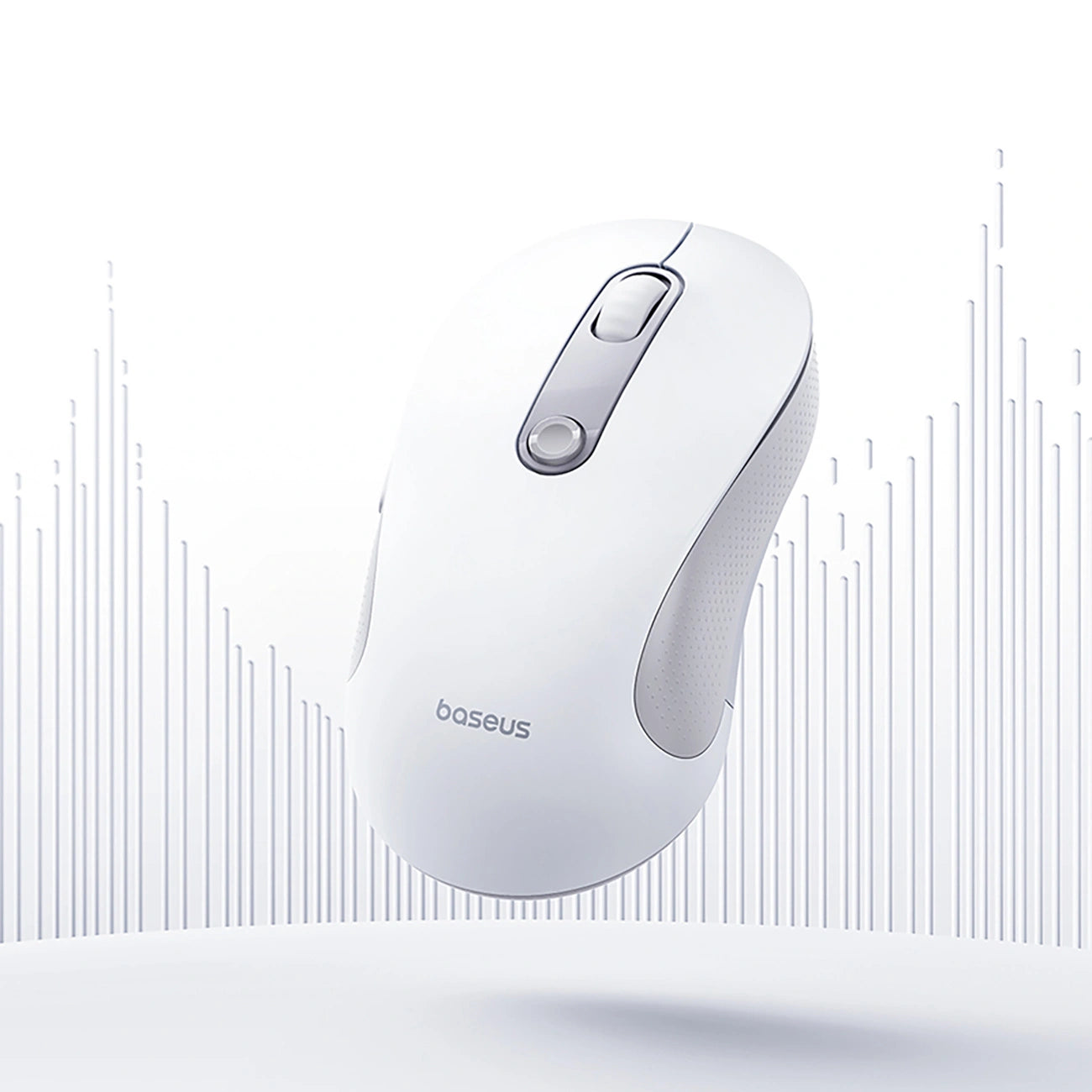Baseus F02 Ergonomic Wireless Mouse USB 2.4GHz - White - ماوس لاسلكي مريح أبيض