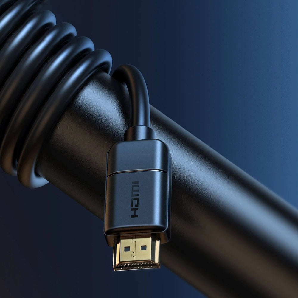 Baseus Cable HDMI 2.0 4K 30Hz 3D HDR 18Gbps 8m Black - كيبل HDMI عالي الجودة 8 متر