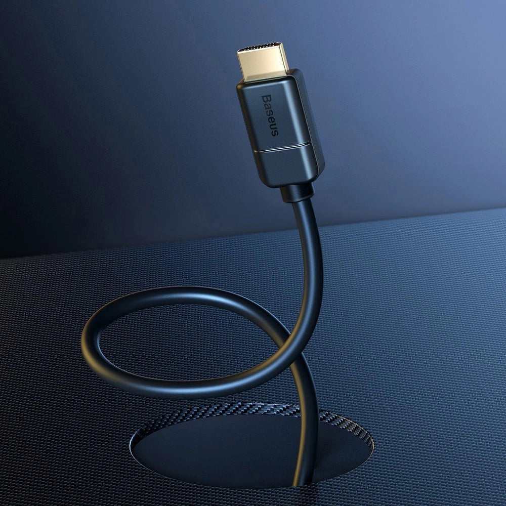 Baseus Cable HDMI 2.0 4K 30Hz 3D HDR 18Gbps 8m Black - كيبل HDMI عالي الجودة 8 متر