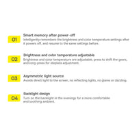 Baseus i-wok2 LED Lamp for Desktop Monitor Screen Lighting Black - إضاءة LED لشاشة الكمبيوتر