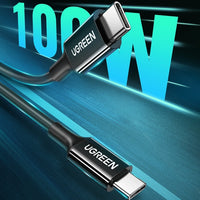 UGREEN USB-C to USB-C PD Fast Charging Cable 100W 2M | كيبل يوجرين USB-C شحن سريع 100 واط 2 متر