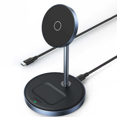 شاحن لاسلكي مغناطيسي UGREEN MagFlow 2-in-1 | Magnetic Wireless Charging Station