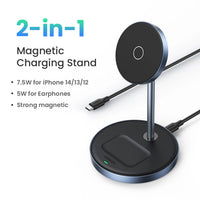 شاحن لاسلكي مغناطيسي UGREEN MagFlow 2-in-1 | Magnetic Wireless Charging Station