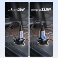 UGREEN 30W USB-C Car Charger Black Fast Charging - شاحن سيارة يوجرين 30 واط USB-C أسود شحن سريع