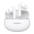 UGREEN Bluetooth V5.3 HiTune T6 Hybrid Active Noise Canceling Earbuds 30H Battery 48dB White - سماعات يوجرين هاي تيون T6 بلوتوث 5.3 إلغاء ضوضاء نشط 30 ساعة بيضاء