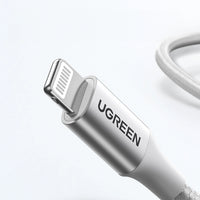 كيبل يوجرين USB-C إلى لايتننج شحن سريع PD 3A فضي 1 متر | UGREEN USB-C to Lightning PD Fast Charging 3A Max Silvery 1m