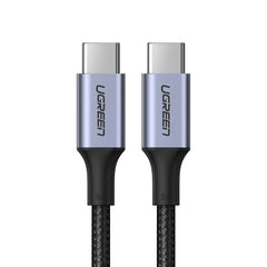 كيبل UGREEN USB-C إلى USB-C 2.0 شحن سريع 5A هيكل ألمنيوم 0.5م | UGREEN USB-C to USB-C 2.0 480Mbps 5A Aluminum Case Charging Cable 0.5m