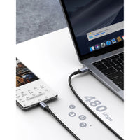 كيبل UGREEN USB-C إلى USB-C 2.0 شحن سريع 5A هيكل ألمنيوم 0.5م | UGREEN USB-C to USB-C 2.0 480Mbps 5A Aluminum Case Charging Cable 0.5m