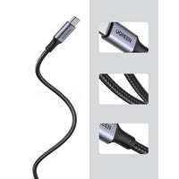 كيبل UGREEN USB-C إلى USB-C 2.0 شحن سريع 5A هيكل ألمنيوم 0.5م | UGREEN USB-C to USB-C 2.0 480Mbps 5A Aluminum Case Charging Cable 0.5m