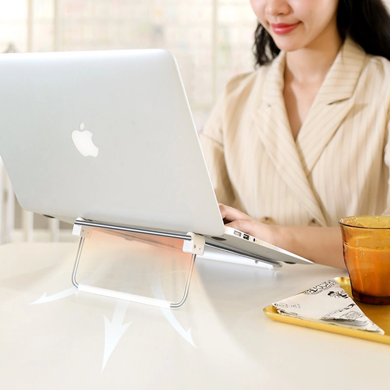 حامل قابل للطي للابتوب UGREEN فضي | Folding Stand for MacBook Laptop Silver
