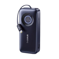 Baseus EnerCore CR11 10000mAh 45W Power Bank with Retractable USB-C Cable - Black | باور بانك بيسوس إنيركور CR11 10000 مللي أمبير 45 واط مع كابل USB-C قابل للسحب - أسود